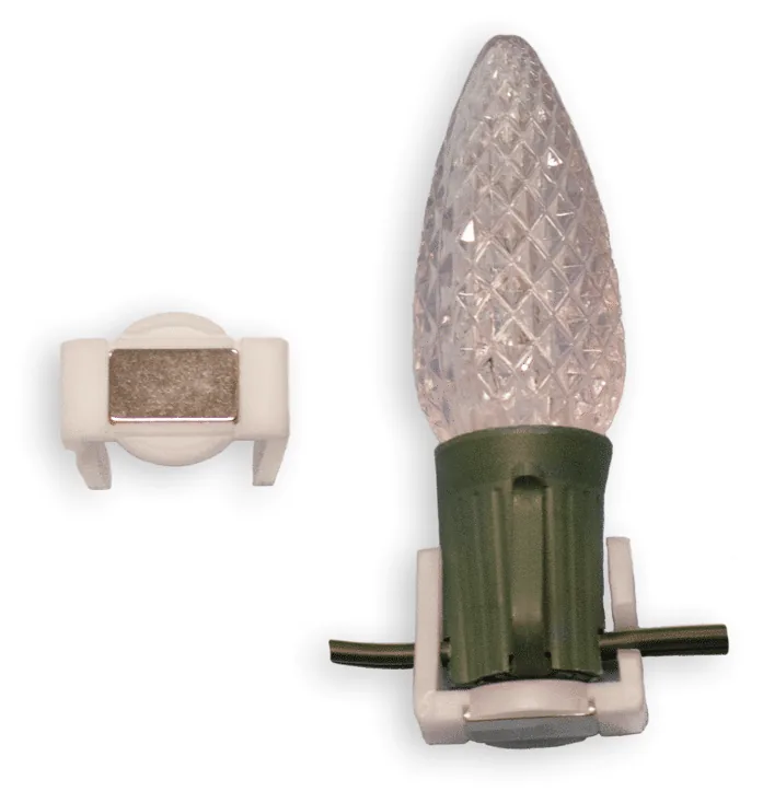 Magnetic Christmas light clip for suitable metal surfaces