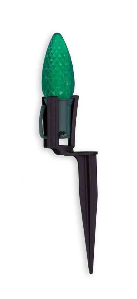Five-inch C9 ground stake with green C9 bulb