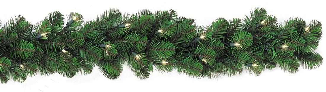 Commercial grade pre-lit pine garland